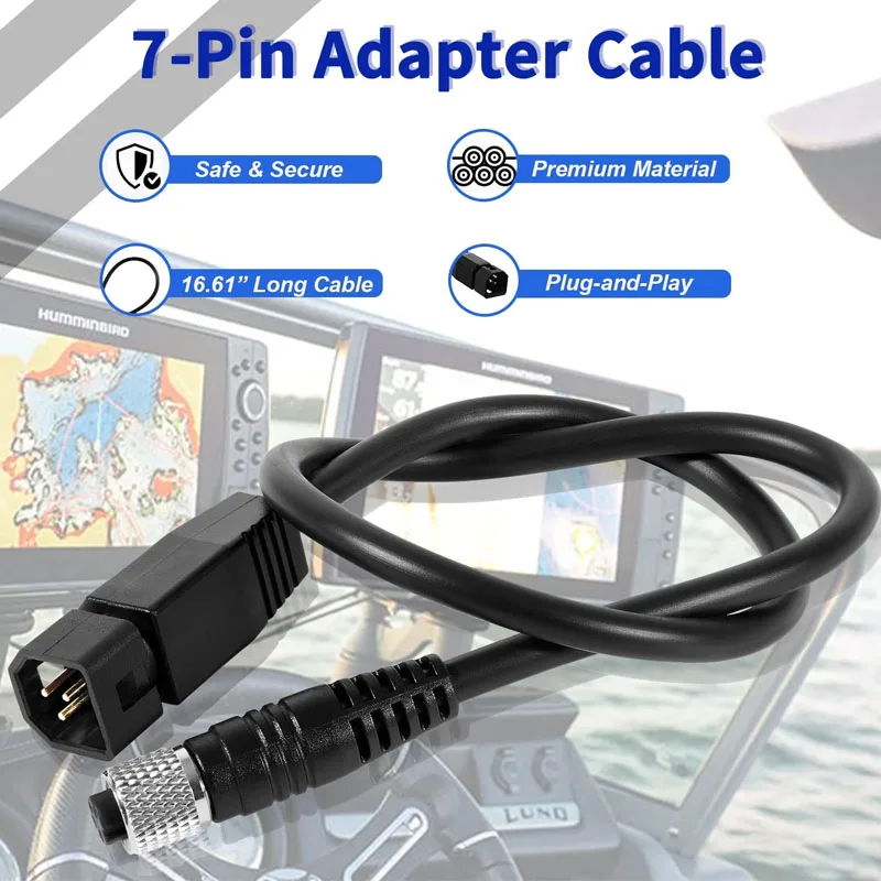 Fish Finder Cable - Kabel Adaptor Transduser Sonar Universal, Hitam