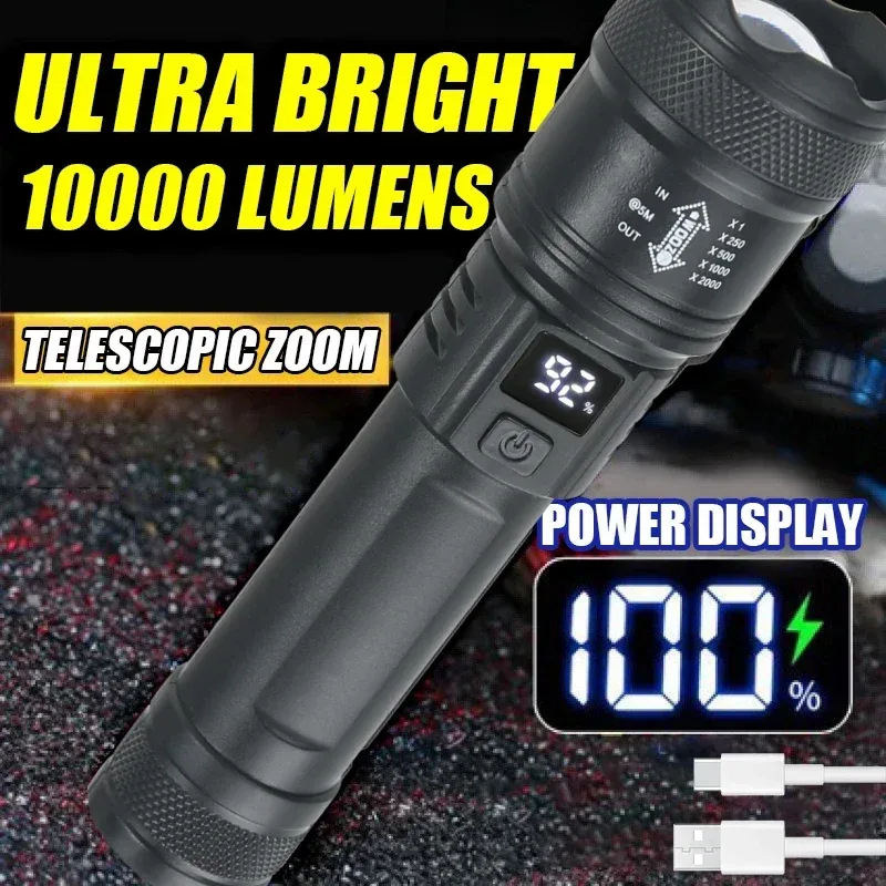 Fish Finder Battery - Lampu senter LED kuat 9900LM, lentera