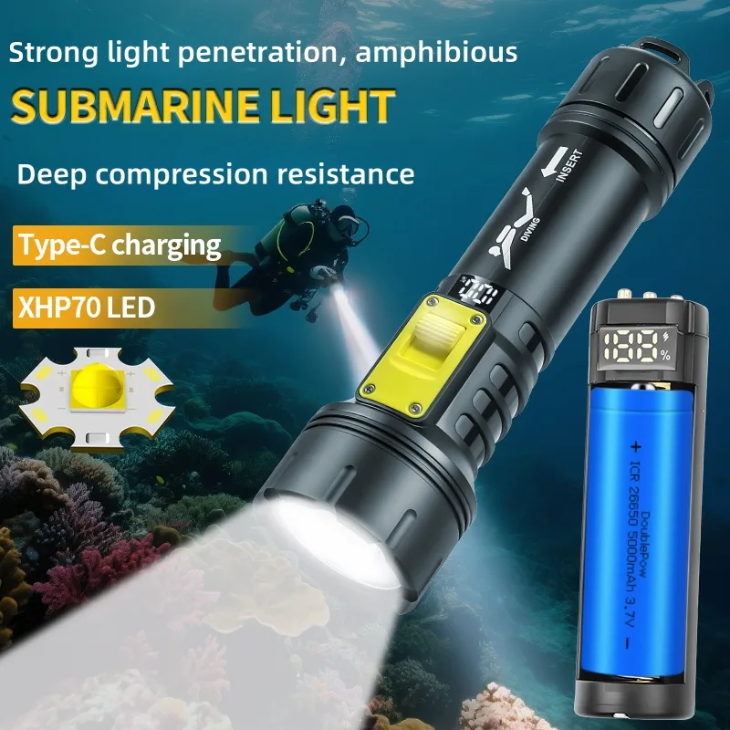 Fishing Light - Senter Selam XHP70 Baru IPX8 Casing
