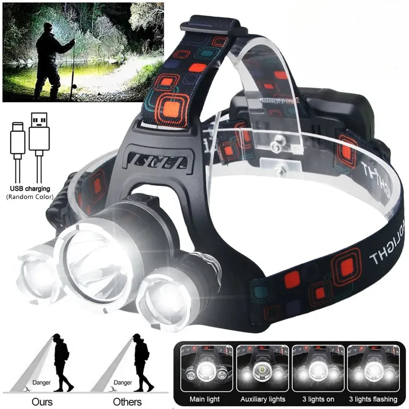 Fish Finder Battery - Lampu Depan LED Daya Tinggi 18650
