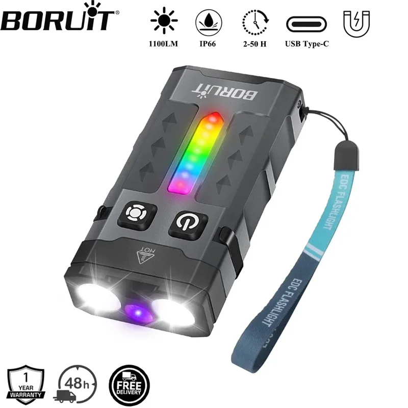 BORUiT EV20 1100LM EDC Senter  - Fishing Light ulasan dan harga