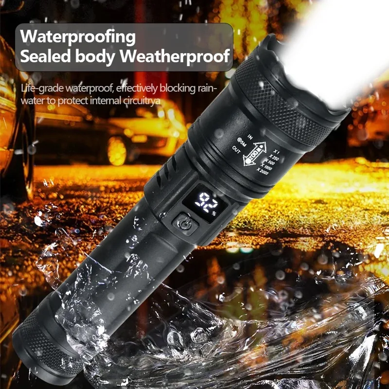 Lampu senter LED kuat 9900LM,  - Fish Finder Battery ulasan dan harga