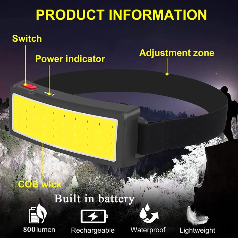 Lampu Depan LED Portabel COB L - Fish Finder Battery ulasan dan harga
