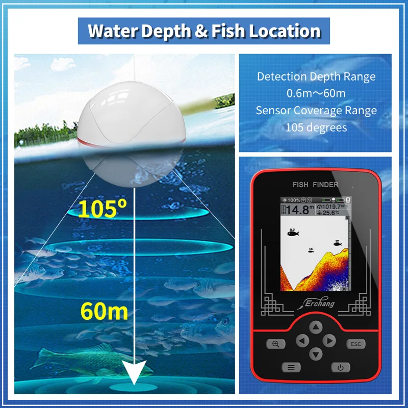 Erchang F13 alat pancing, Soun - Fish Finder Gps ulasan dan harga