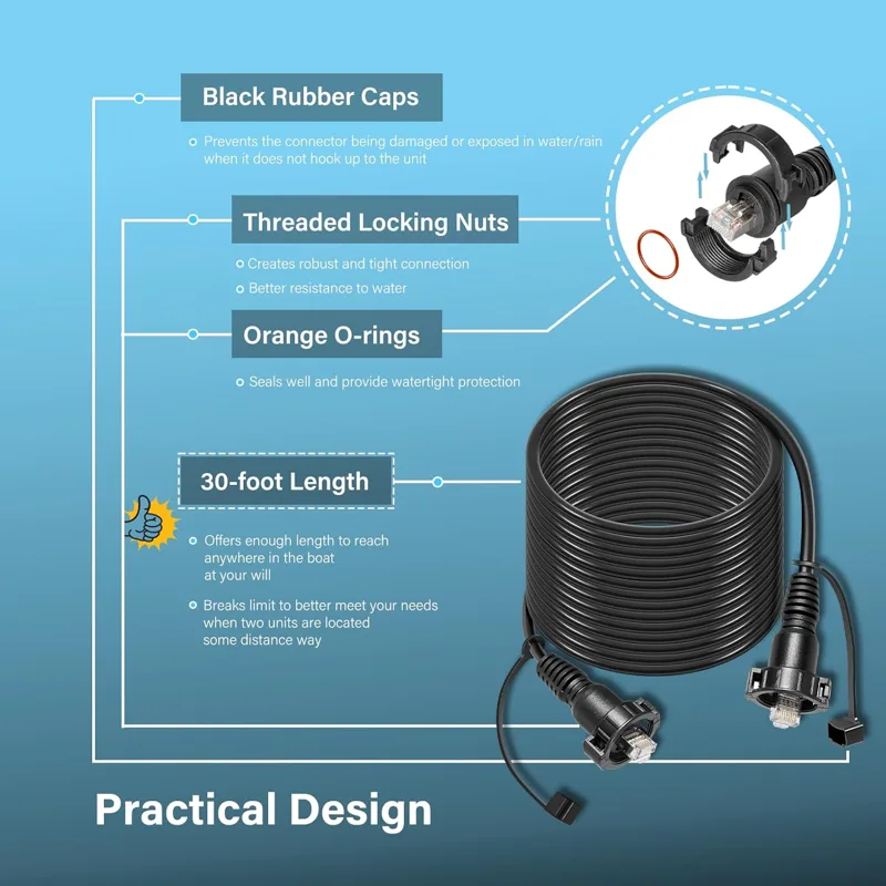 Kabel Jaringan Laut 30 Kaki un - Fish Finder Cable ulasan dan harga